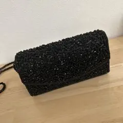 結婚式、正装！ビーズ装飾 黒 バッグ