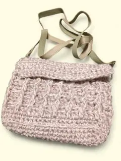 ワッフル模様のポシェット ★かぎ針編み★