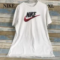 ナイキ 白 メンズ Ｔシャツ XL プリント ロゴ ビッグシルエット【イ425】