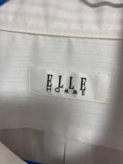ELLE HOMME 半袖 ワイシャツ ホワイト ストライプ Lサイズのサムネイル