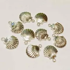シェルチャーム 大 ハンドメイドパーツ マリンチャーム シルバー