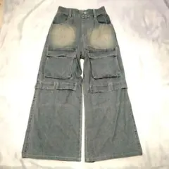 00s archive マルチポケット ワイドデニムパンツ y2kのサムネイル