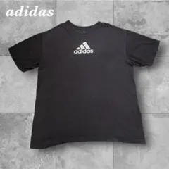 アディダス Tシャツ L 黒 フェード ロゴ メキシコ製 半袖 古着 アメカジのサムネイル