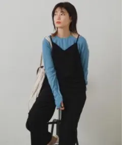 カスタネ　カットリブサロペット　ブラック　Fのサムネイル