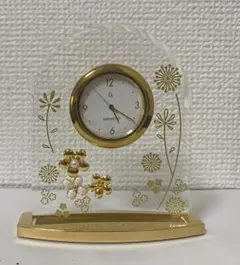 MIKIMOTO 置時計 アクリル製 花柄 パール付き