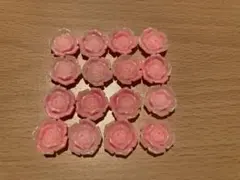 バラ　パーツ　ピンク　カボション　16個セット