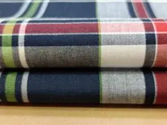 A356・綿100％・チェック柄・ネイビー系3ｍ・薄地