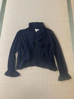 フリルブラック　長袖カーディガン Mサイズ