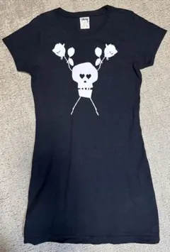 STUSSY ステューシー スカルローズ Tシャツ ブラック Lのサムネイル