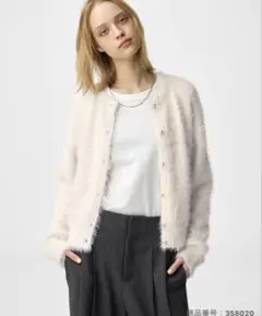 シャイニークルーネックカーディガン