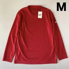 新品 PUMA 長袖 Tシャツ メンズ M 赤 ロンT ジャガード インナー