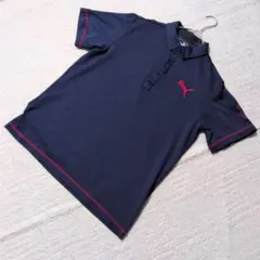 ​PUMA GOLF プーマゴルフ 半袖 ポロシャツ ネイビー×レッド Lサイズのサムネイル