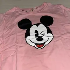 ミッキーマウス プリント 半袖Tシャツ ピンク