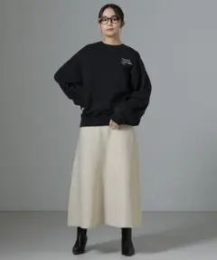 新品タグ付きNANO universe総針ニットフレアスカートライトベージュF