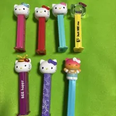 サンリオ PEZ クリアヘッド 4本セット 缶ケース入り未使用 キティ