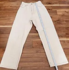 Kutir ワイドストレートパンツ レディース ツイル素材 ベージュ Mサイズのサムネイル