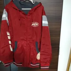 ヒステリックグラマーブルゾンHYS フード付きスタジャン 赤とグレーのサムネイル