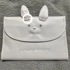未使用訳ありジェラートピケ　母子手帳ケース　うさぎ L たっぷりサイズ