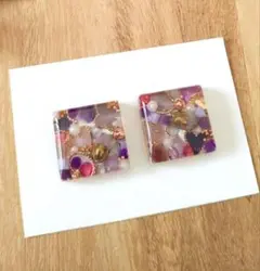 no.216 ハンドメイド レジン ピアス イヤリング