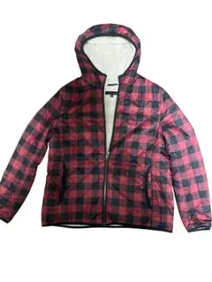 UNIQLO キルティングジャケット フード付き 赤チェック柄XL