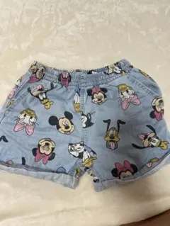 ミッキー ミニー デニム風ショートパンツ