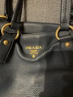 PRADA ネイビー レザートートバッグ