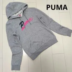 プーマ ビッグロゴ & ロゴ刺繍 長袖 パーカー フーディ プルオーバー L