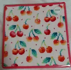 【新品】FEILER タオルハンカチ　チェリードット