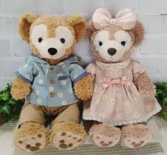 ダッフィー＆シェリーメイSサイズ　ハンドメイドコスチューム　花柄ペアセット