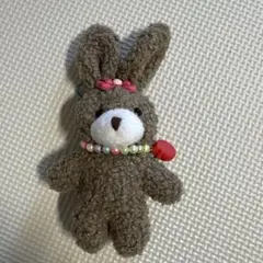 うさぎの編み物キーホルダー