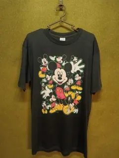 Vintage ミッキー 新聞紙風 全面プリント Tシャツ - メルカリ
