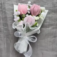 枯れないお花　モールフラワー　花束　ブーケ　卒業式　入学式　ハンドメイド