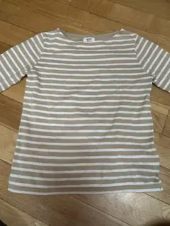 BEAMS HEART ストライプ 五分袖 Tシャツ