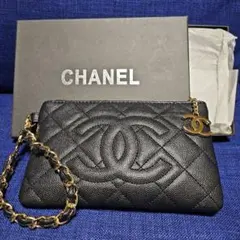 q*o様 CHANEL ブラック クラッチバッグ