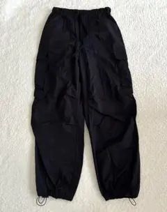 GU ジーユー レディース パラシュートカーゴパンツ ブラック S
