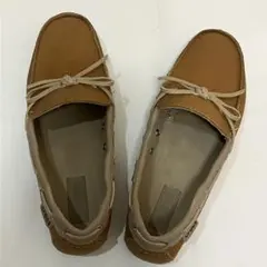 【6/12迄・ビンテージ】クロックス crocs フラット ローファー 茶 24のサムネイル