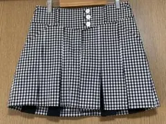 美品☆ フィラゴルフ レディース ボックスプリーツ スカート ウエア M 黒 白