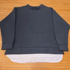 レイヤード風 トレーナー モスグリーン