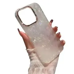 iPhoneケース シェル オーロラ クリアケース 半透明 かわいい ホワイト