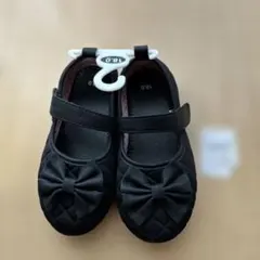【新品未使用】リボン付き黒フォーマルシューズ 18.0cm