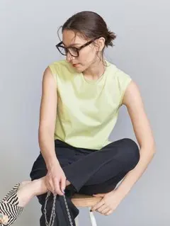 ビューティー&ユース クリアハイゲージコットンブレンド ノースリーブカットソー