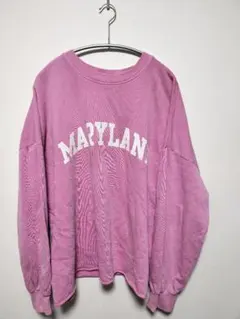 coca コカ ピグメント加工 ロゴスウェット クルーネック ピンク