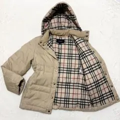 バーバリーロンドン　ダウンジャケット　ノバチェック　L 大きいサイズ　ベージュ