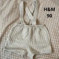 H&M サスペンダー付きショートパンツ 90 ベージュ
