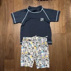 男の子用水着 110cm ネイビー 幾何学模様