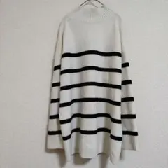 GU パフィータッチオーバーサイズセーター ボーダー