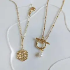 【2点セット】ハンドメイド マンテルネックレス ＆ チャームブレスレット