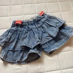 mama フリル付きデニムショートパンツ