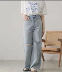 レトロガール スリットデニム