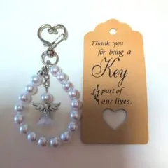 ♥エンジェルチャーム付きキーホルダー♥